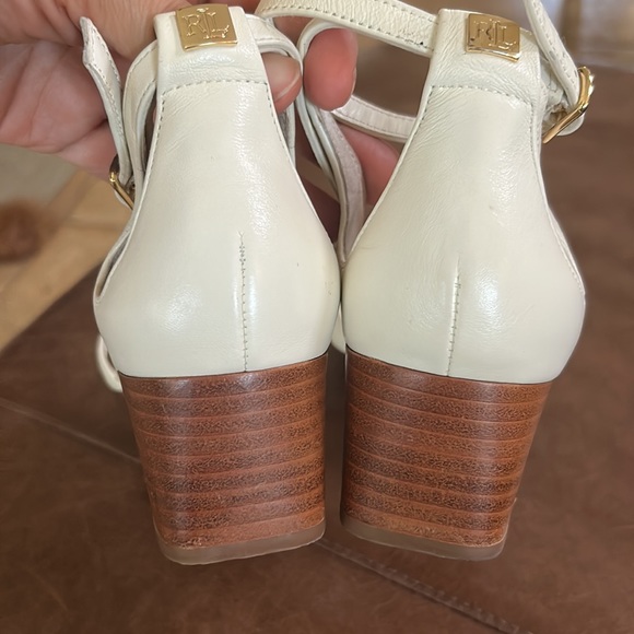 Ralph Lauren Lauren Folly strappy criss cross ankle strapped leather sandals 8.5 - Picture 9 of 9